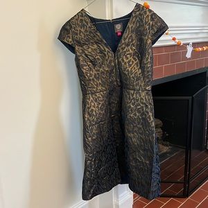Gold and blue Vince Camuto cap sleeve dress